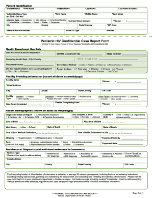 Pediatric HIV Confidential Case Report Form