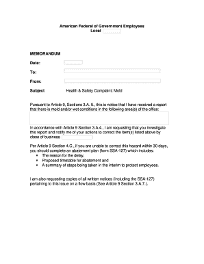 Health & Safety Complaint Form