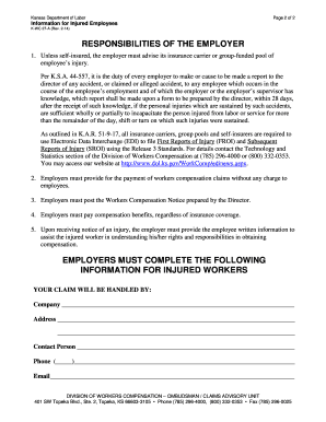 Kansas Workers Compensation Information for Injured Employees
