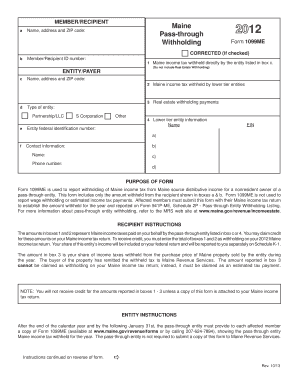 Maine Withholding Form 1099ME