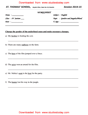 English Grammar Worksheet