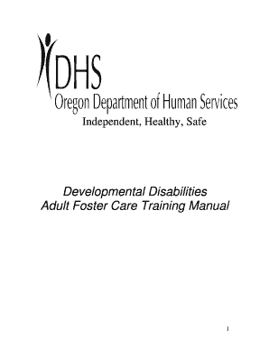 Adult Foster Care Training Manual