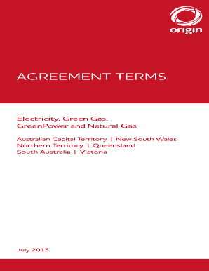 Novation agreement real estate - Agreement terms - Origin Energy