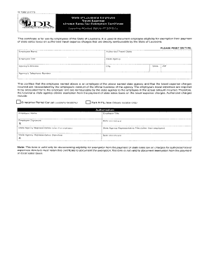 Louisiana State Sales Tax Exemption Certificate