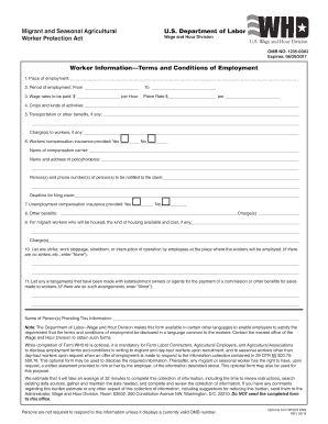 Worker Protection Act Employment Terms Form