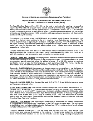 Oregon Prevailing Wage Rate Payroll Form WH-38