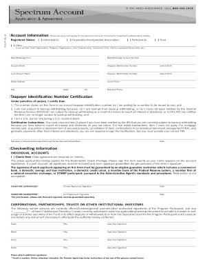 Spectrum Account Application & Agreement