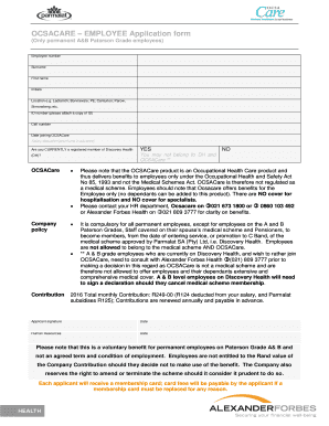 OCSACare Employee Application Form