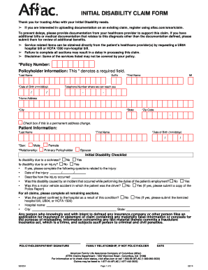 Aflac Initial Disability Claim Form