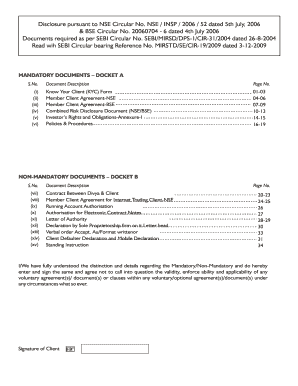Indian Stock Exchange Client Registration Form