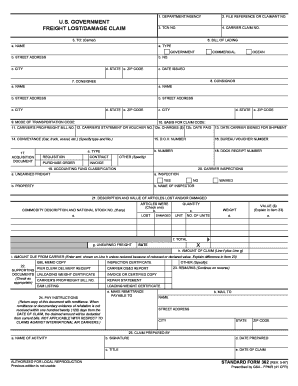 US Freight Lost/Damage Claim Form