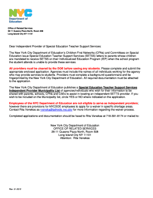 New York City SETSS Provider Application