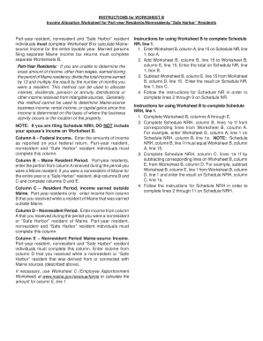 Maine Income Allocation Worksheet B