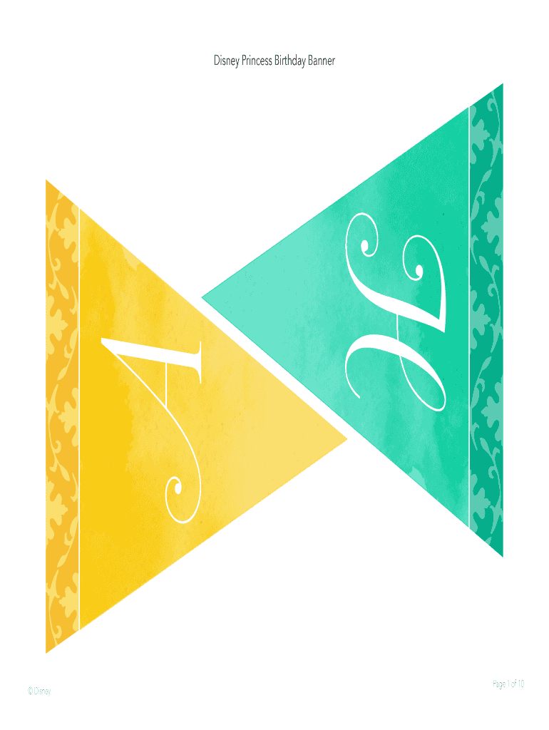 Fillable Online Disney Princess Birthday Banner - Disney Family Fax ...