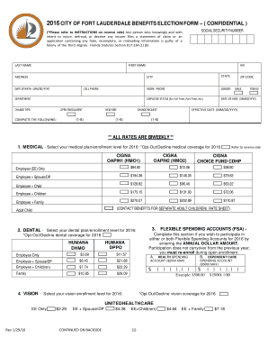 City of Fort Lauderdale Benefits Election Form