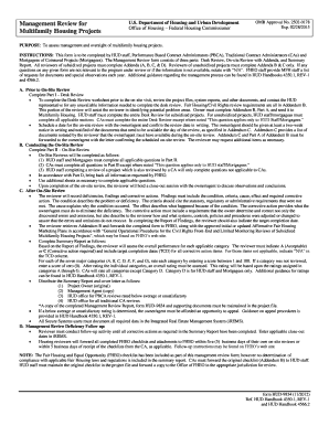 HUD-9834 Management Review Form
