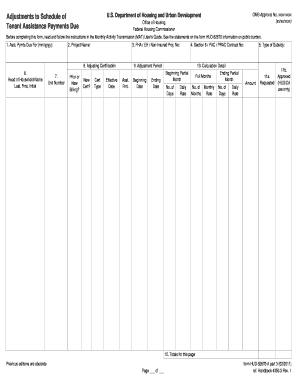 HUD-52670 Tenant Assistance Payments Form