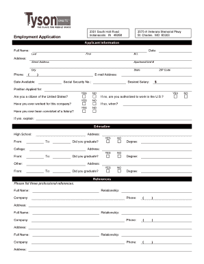 Employment Application Form