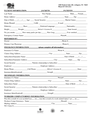 MRI Patient History Form