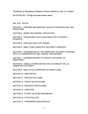 Competent Authority Assistance Request Procedures