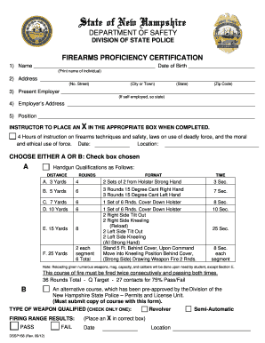 New Hampshire Firearms Proficiency Certification