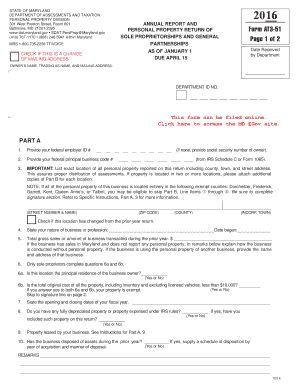 Maryland Annual Personal Property Return