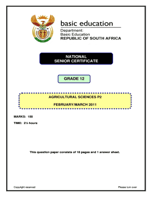 Grade 12 Agricultural Sciences P2 Exam