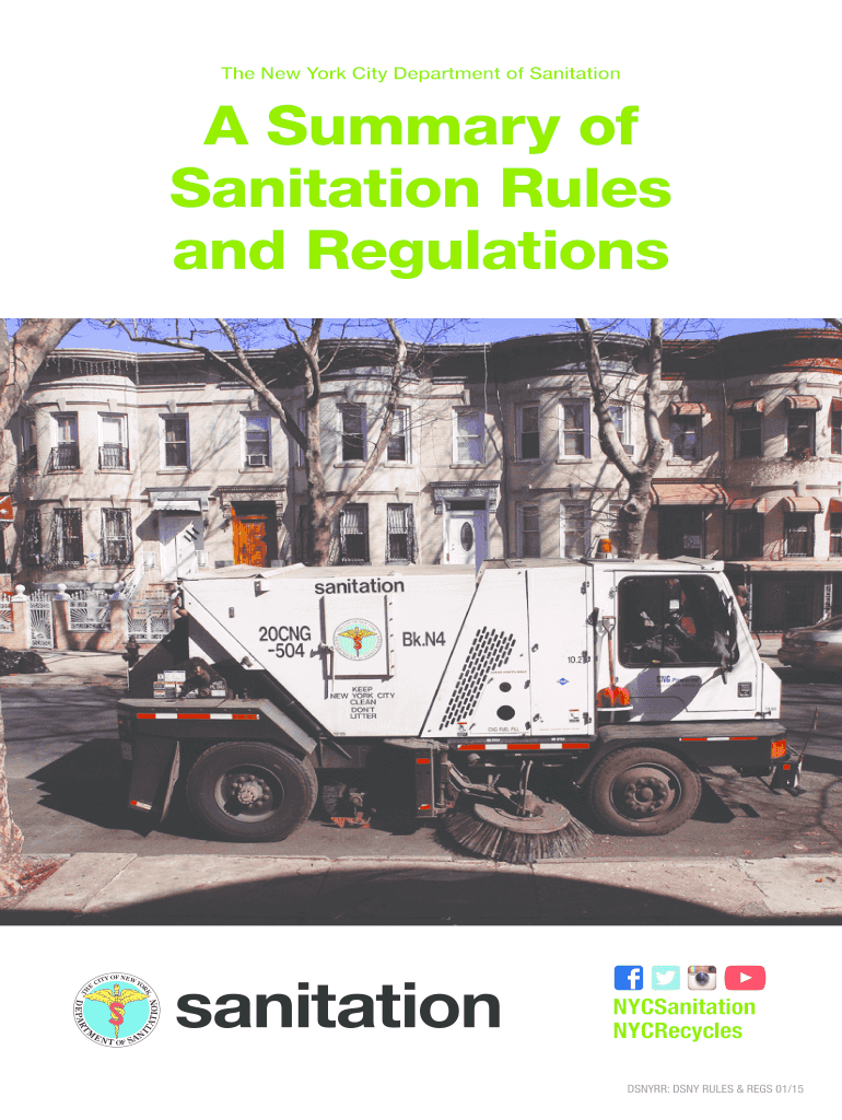 Fillable Online Department of Sanitations Rules and Regulations Fax