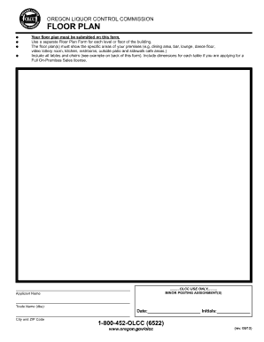 Oregon Liquor License Floor Plan Form