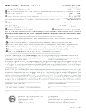 Oklahoma Records Request & Consent to Release Form
