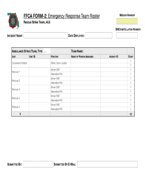 Emergency Response Team Roster Form