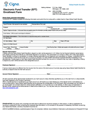 Cigna EFT Enrollment Form