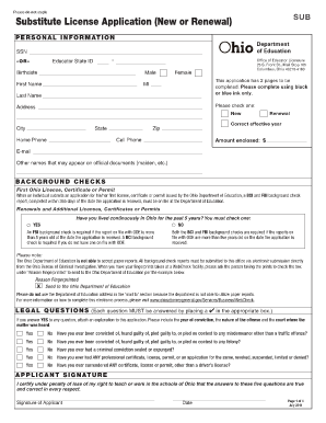 Ohio Substitute Teaching License Application