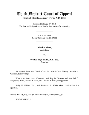 Vives v. Wells Fargo Bank, NA - Third District Court of Appeal - 3dca flcourts