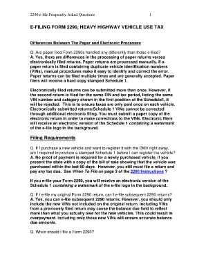Form 2290 Heavy Highway Vehicle Use Tax