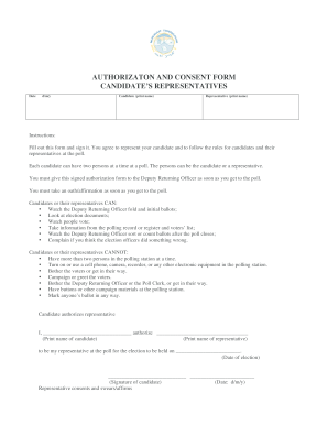 Candidate Representative Authorization Form