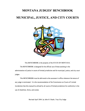 Fillable Online Courts Mt Montana Judges Benchbook Municipal