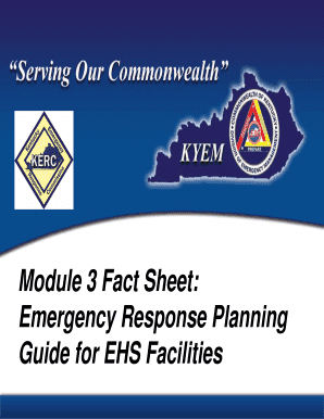 Fillable Online kyem ky Emergency response planning guide for ehs facilities: course manual Fax ...