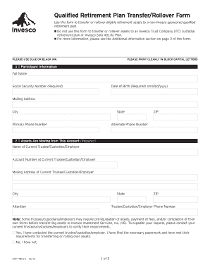 Qualified Retirement Plan Transfer/Rollover Form