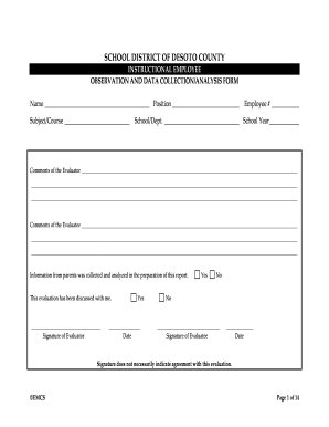 Instructional Employee Observation Form