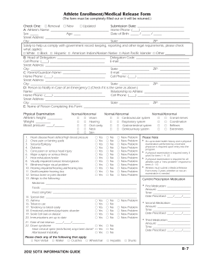 Athlete Enrollment/Medical Release Form