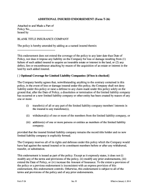Title Insurance Additional Insured Endorsement