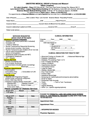 Obstetrix Medical Group Ultrasound Request Form