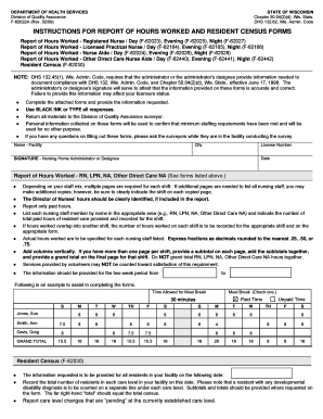 Wisconsin Report of Hours Worked and Resident Census