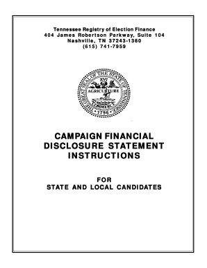 Tennessee Campaign Financial Disclosure Statement