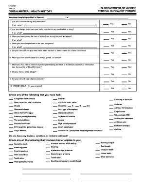 Dental/Medical Health History Form