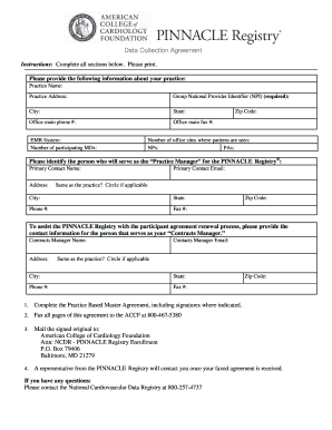 Pinnacle Registry Data Collection Agreement
