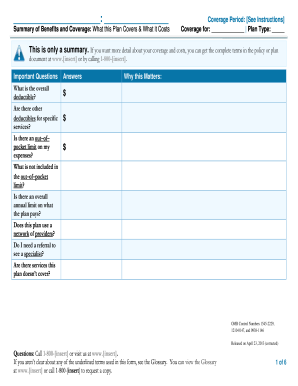 Summary of Benefits and Coverage