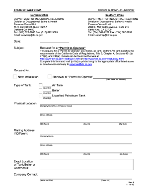 California Permit to Operate Pressure Vessel