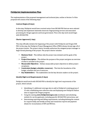 Fieldprint Implementation Plan - oregon